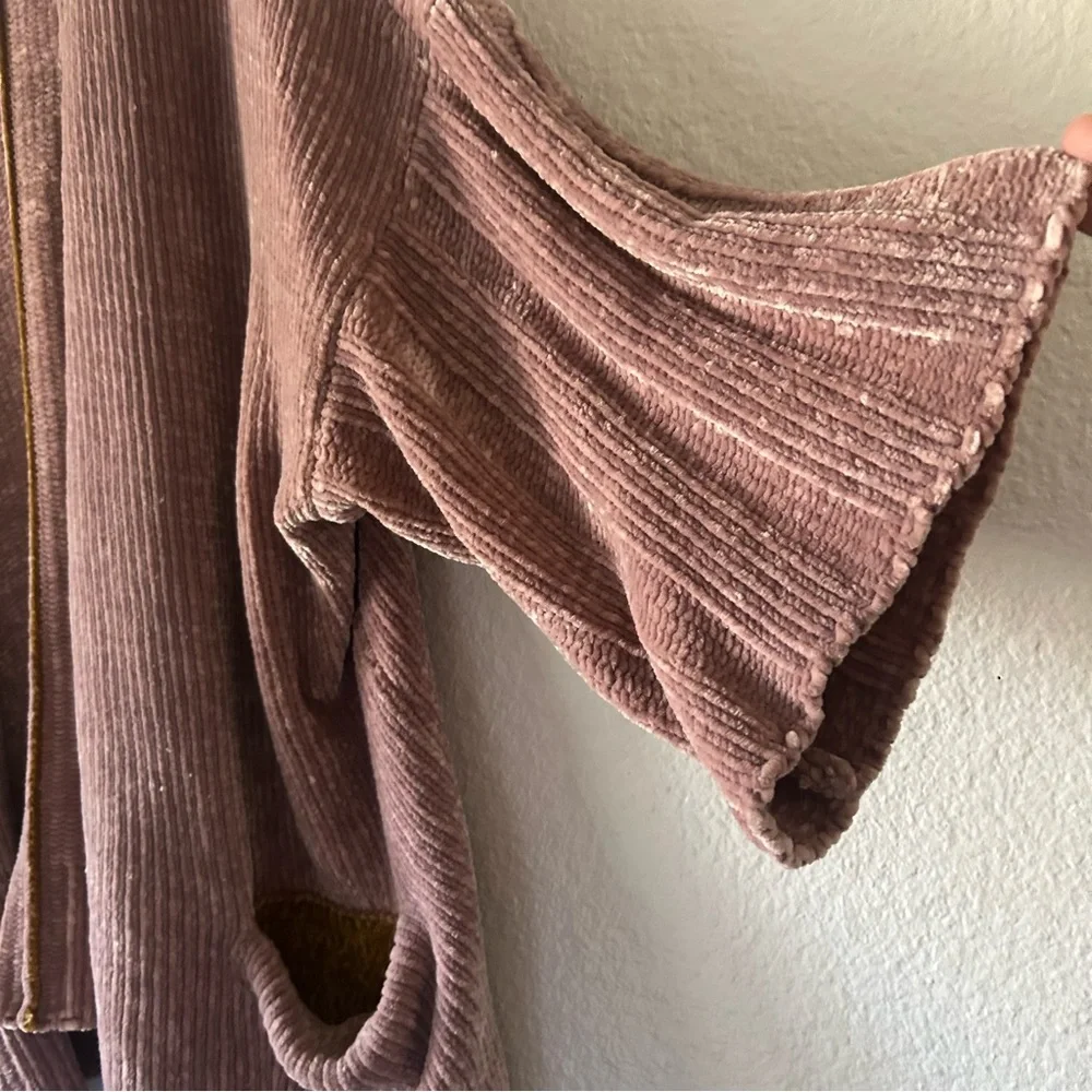 Moth Anthropologie Women’s M Cardigan Sweater Cozy Mauve Chenille Pockets Chunky - Picture 4 of 16